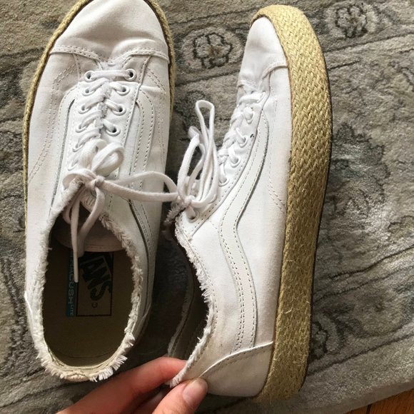 white espadrille vans